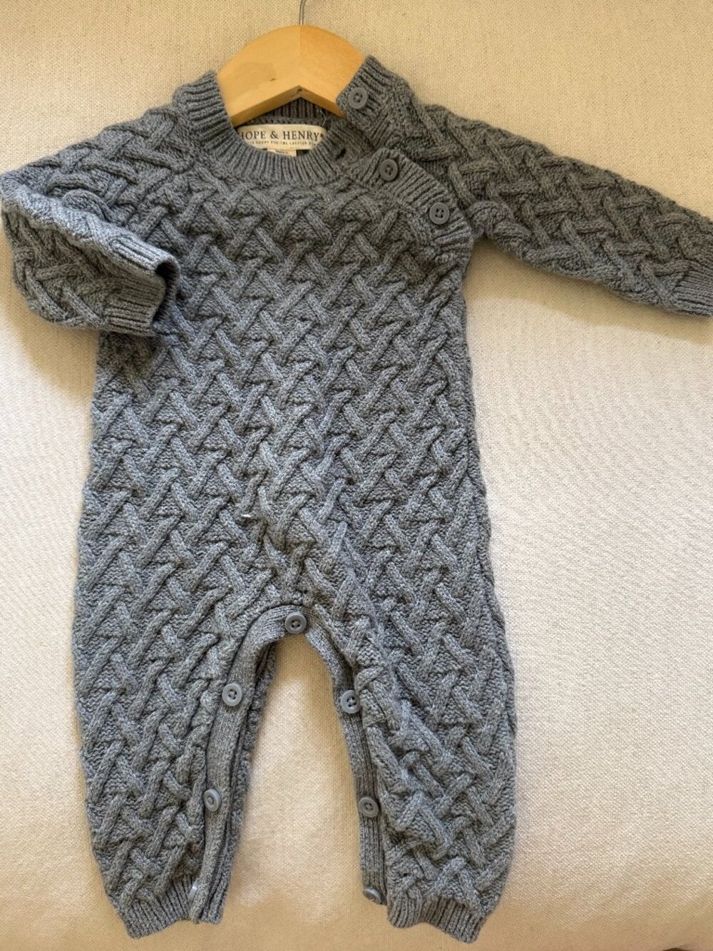 Hope & Henry Organic Gray Playsuit-romper